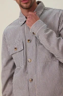 Wit gestreept workwear jack