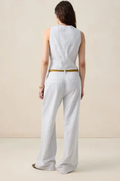 Wit gestreepte broek