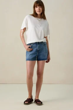 Wit linnenmix T-shirt