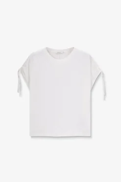 Wit linnenmix T-shirt