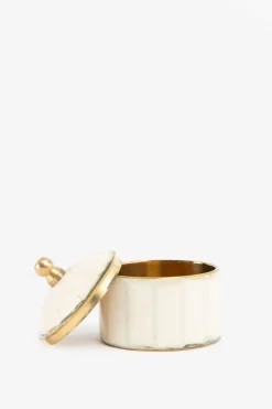 Wit met gouden messing doosje