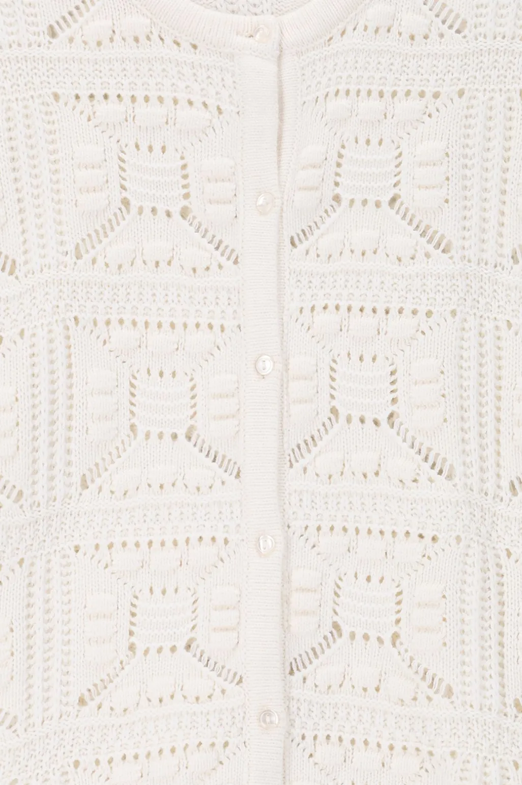 Wit mouwloos crochet vest