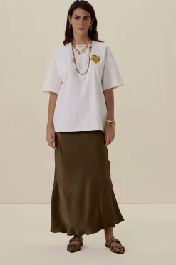 Wit oversized T-shirt met artwork