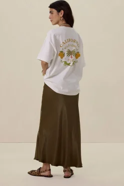 Wit oversized T-shirt met artwork