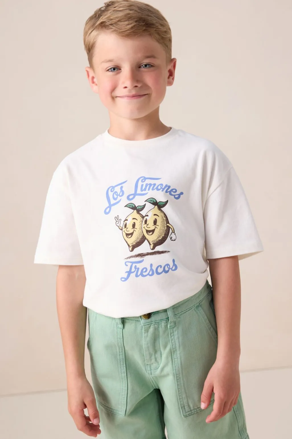Wit oversized T-shirt met print