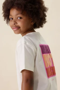 Wit oversized T-shirt met print