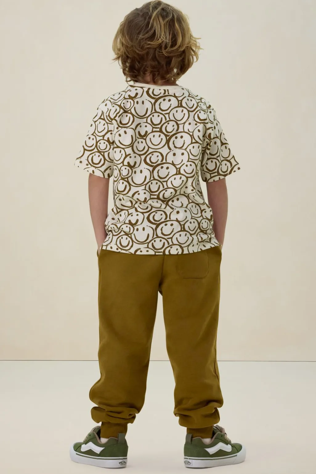 Wit oversized t-shirt met smiley print