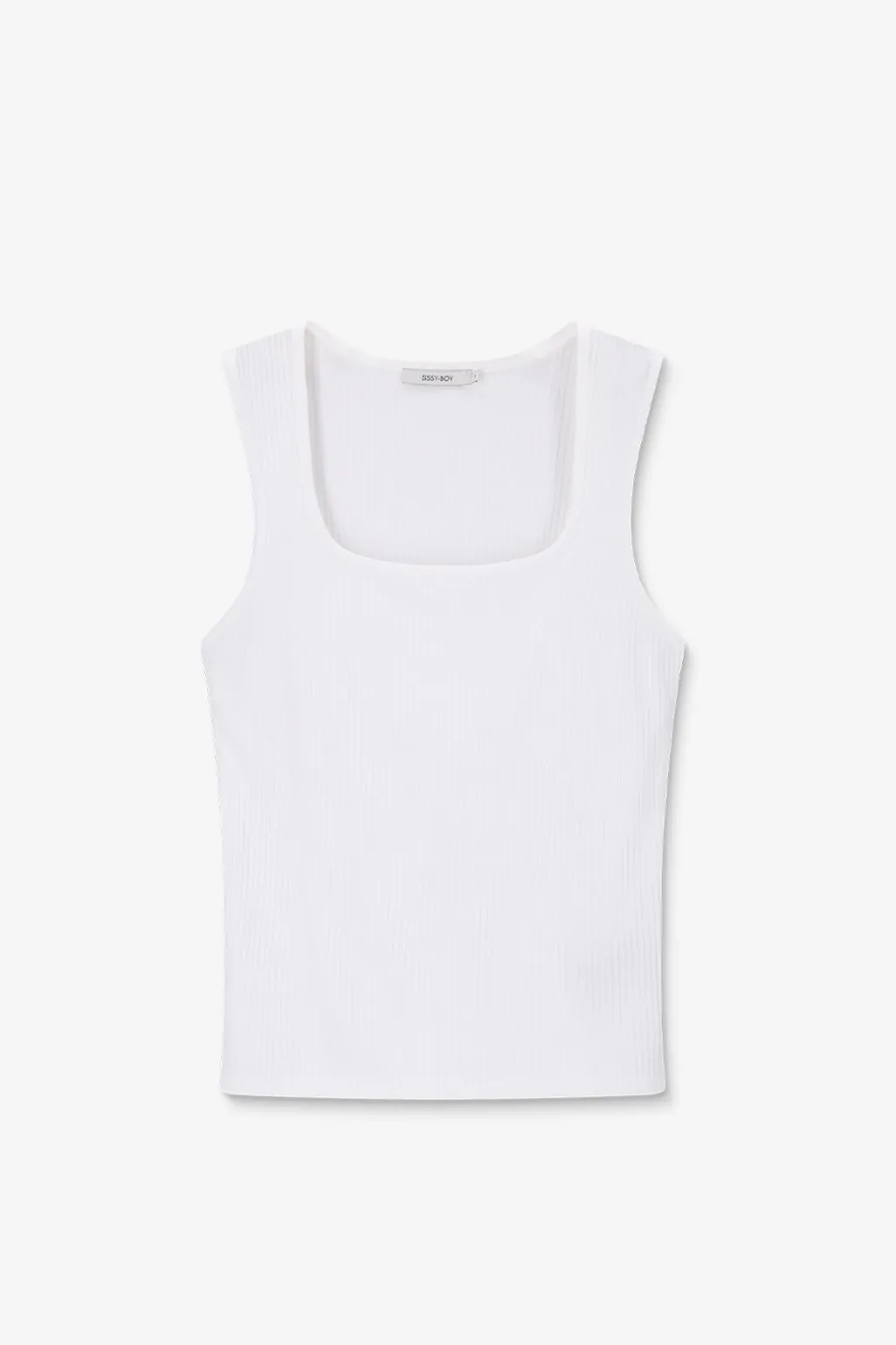 Wit rib singlet
