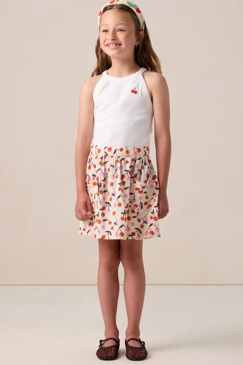 Wit singlet met artwork