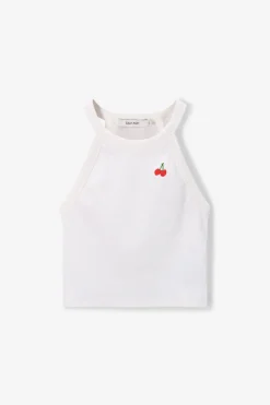 Wit singlet met artwork