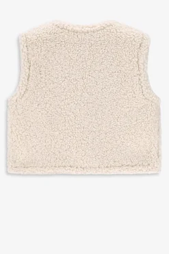 Wit teddy gilet met embroidery