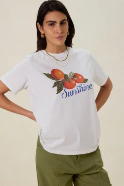 Wit T-shirt met artwork