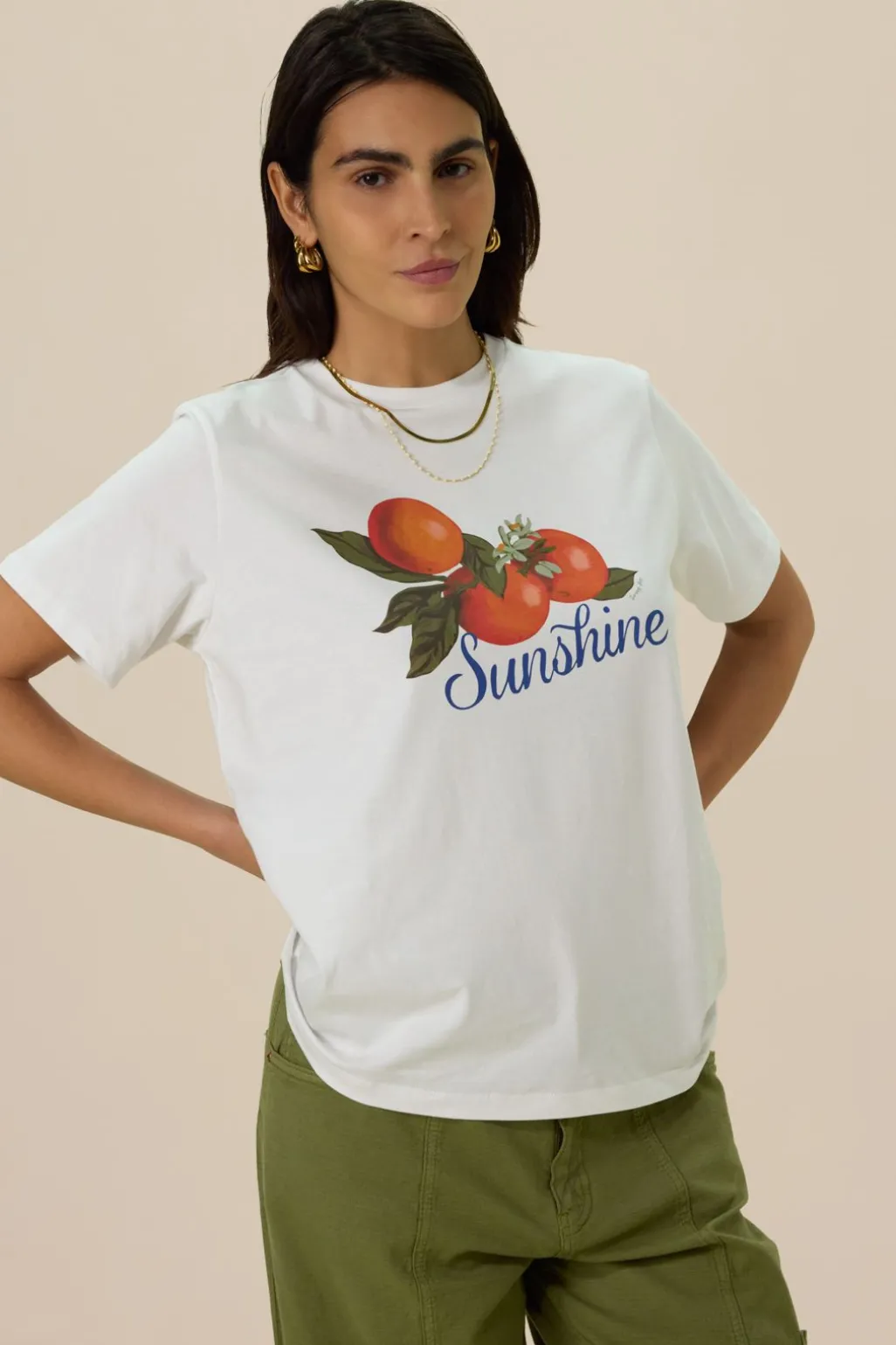 Wit T-shirt met artwork