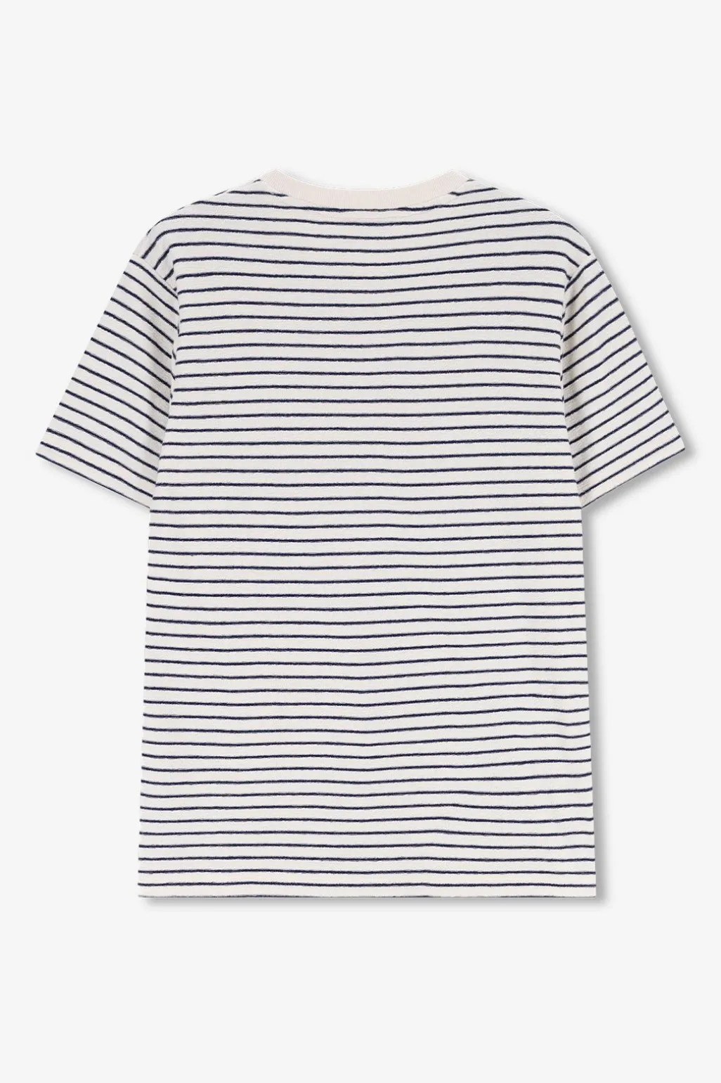 Wit T-shirt met donkerblauwe strepen