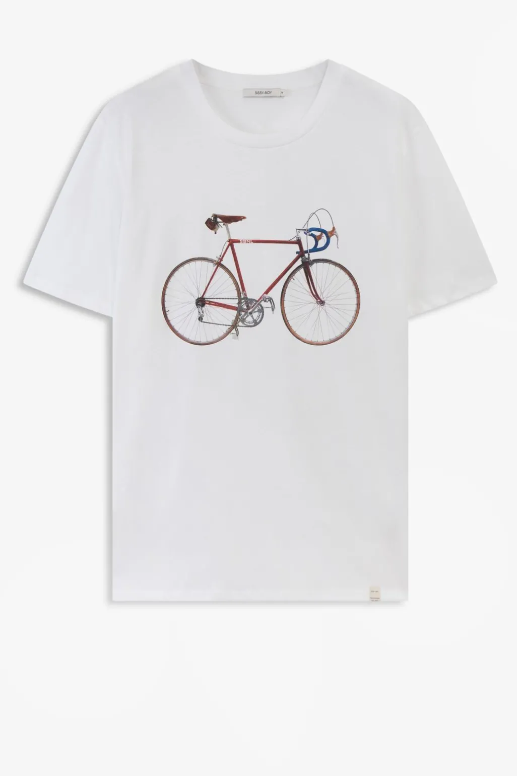 Wit T-shirt met fiets