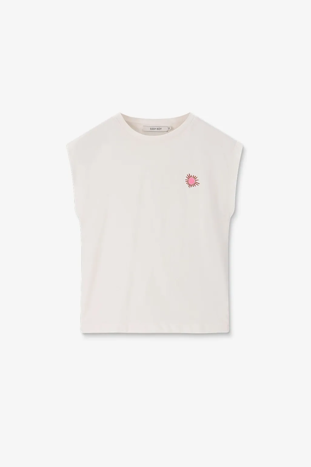 Wit T-shirt met kapmouwen