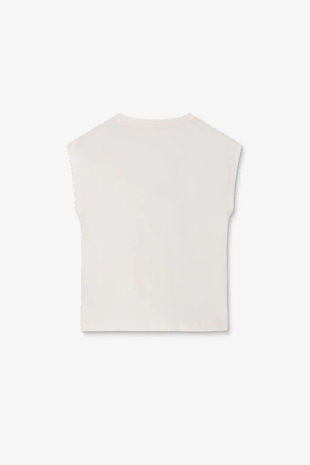 Wit T-shirt met kapmouwen