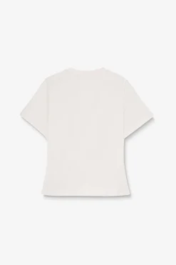 Wit T-shirt met knoopdetail
