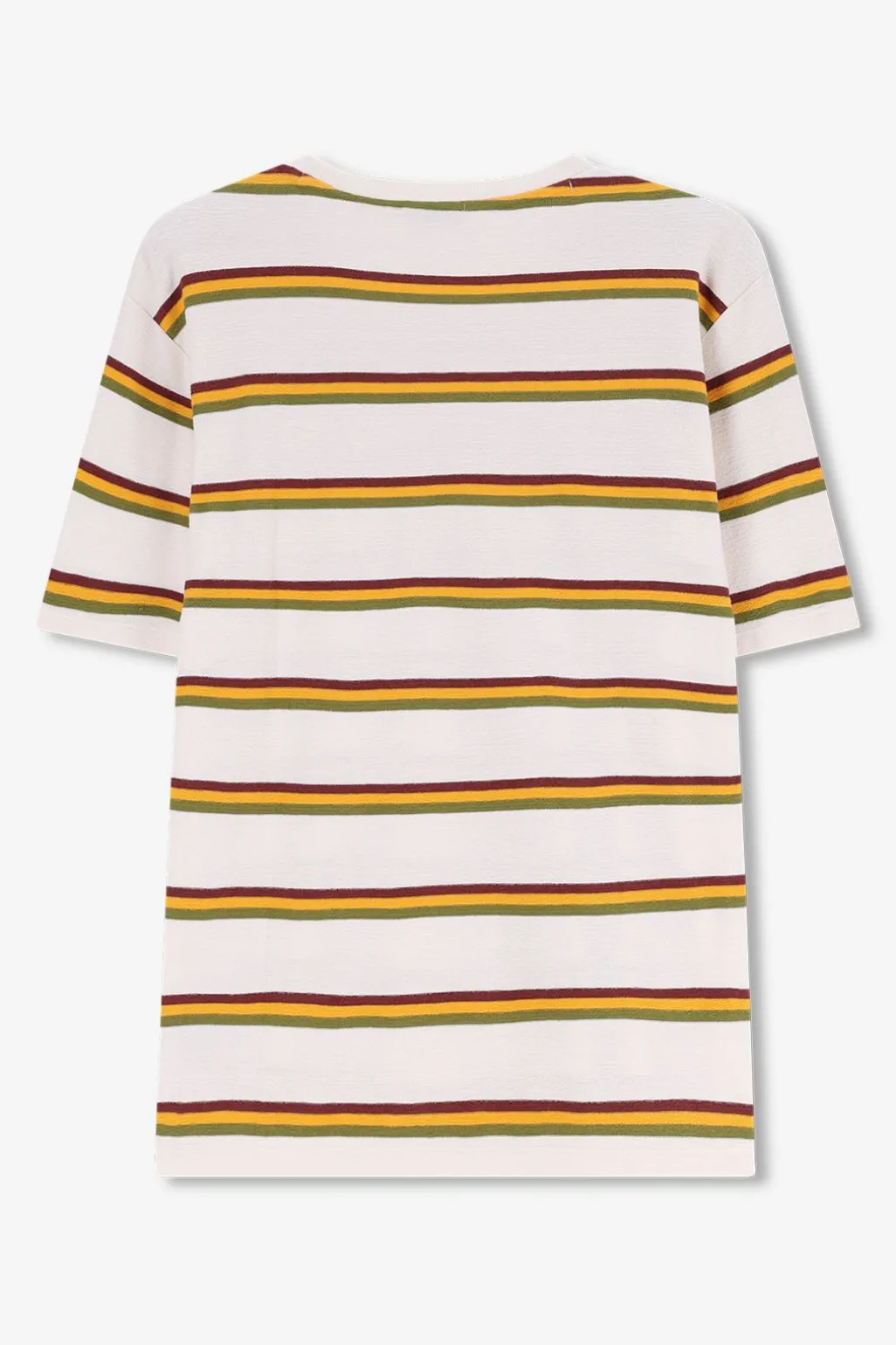 Wit t-shirt met multicolour strepen