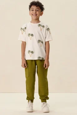 Wit T-shirt met palmboom embroidery