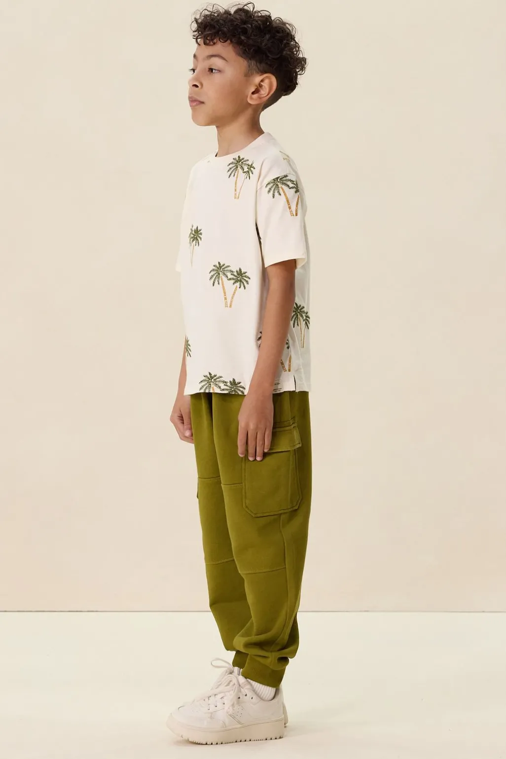 Wit T-shirt met palmboom embroidery