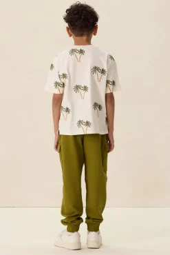 Wit T-shirt met palmboom embroidery