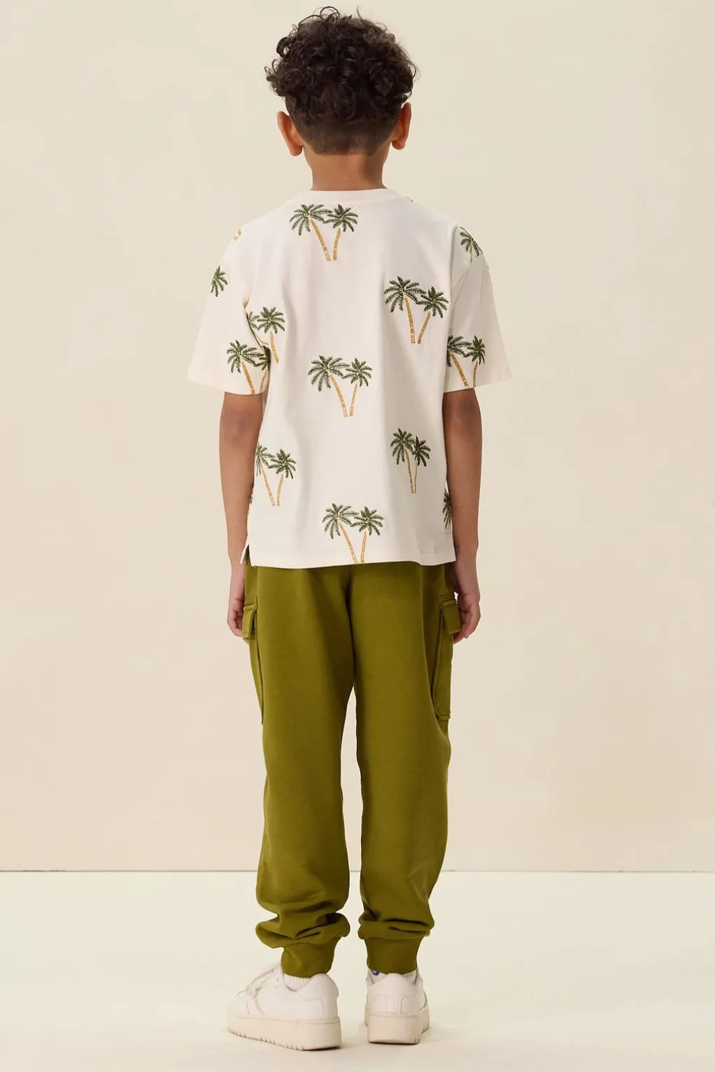 Wit T-shirt met palmboom embroidery