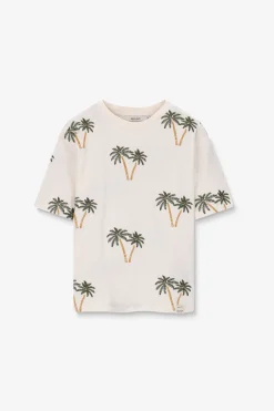 Wit T-shirt met palmboom embroidery