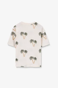 Wit T-shirt met palmboom embroidery
