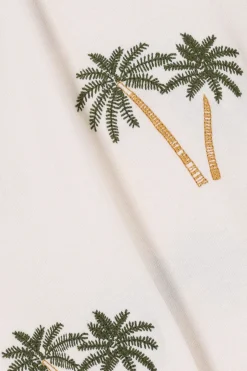 Wit T-shirt met palmboom embroidery