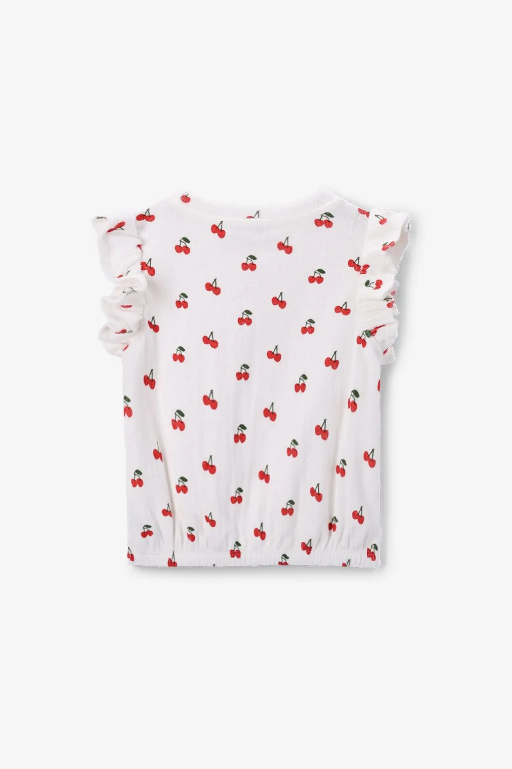 Wit T-shirt met ruffle mouwen