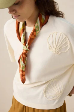 Wit T-shirt met schelpen