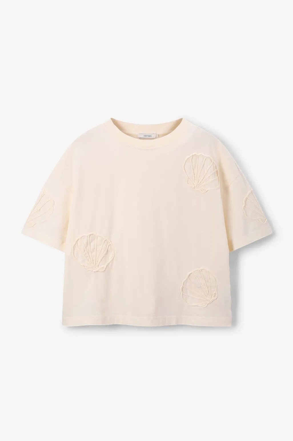 Wit T-shirt met schelpen