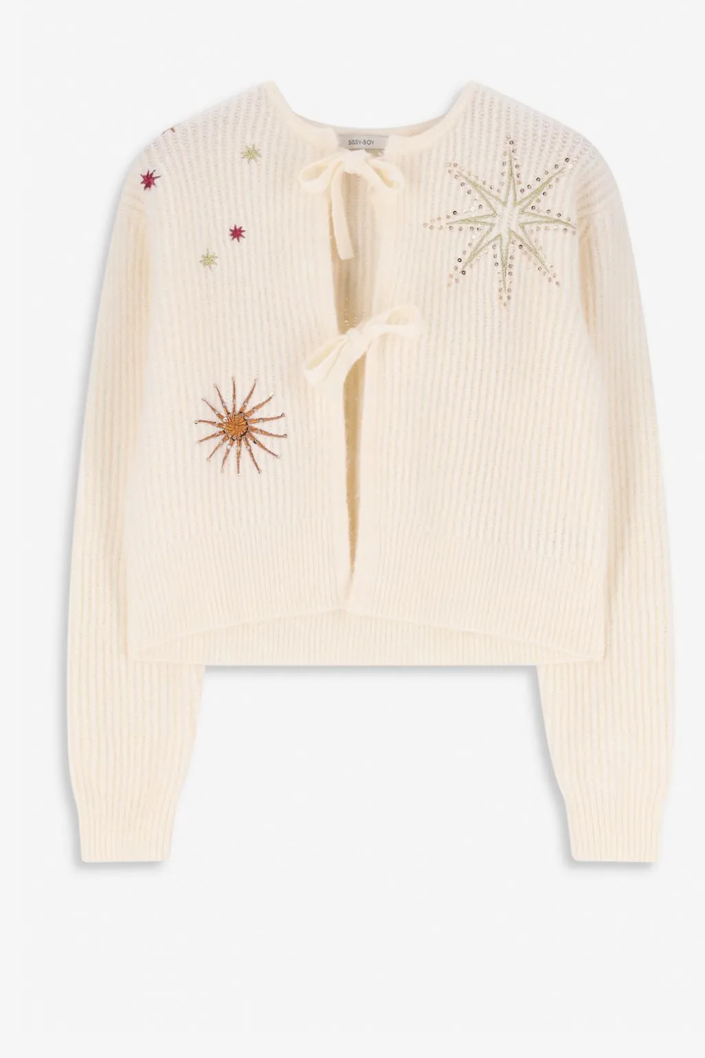 Wit vest met embroidery en strikdetails