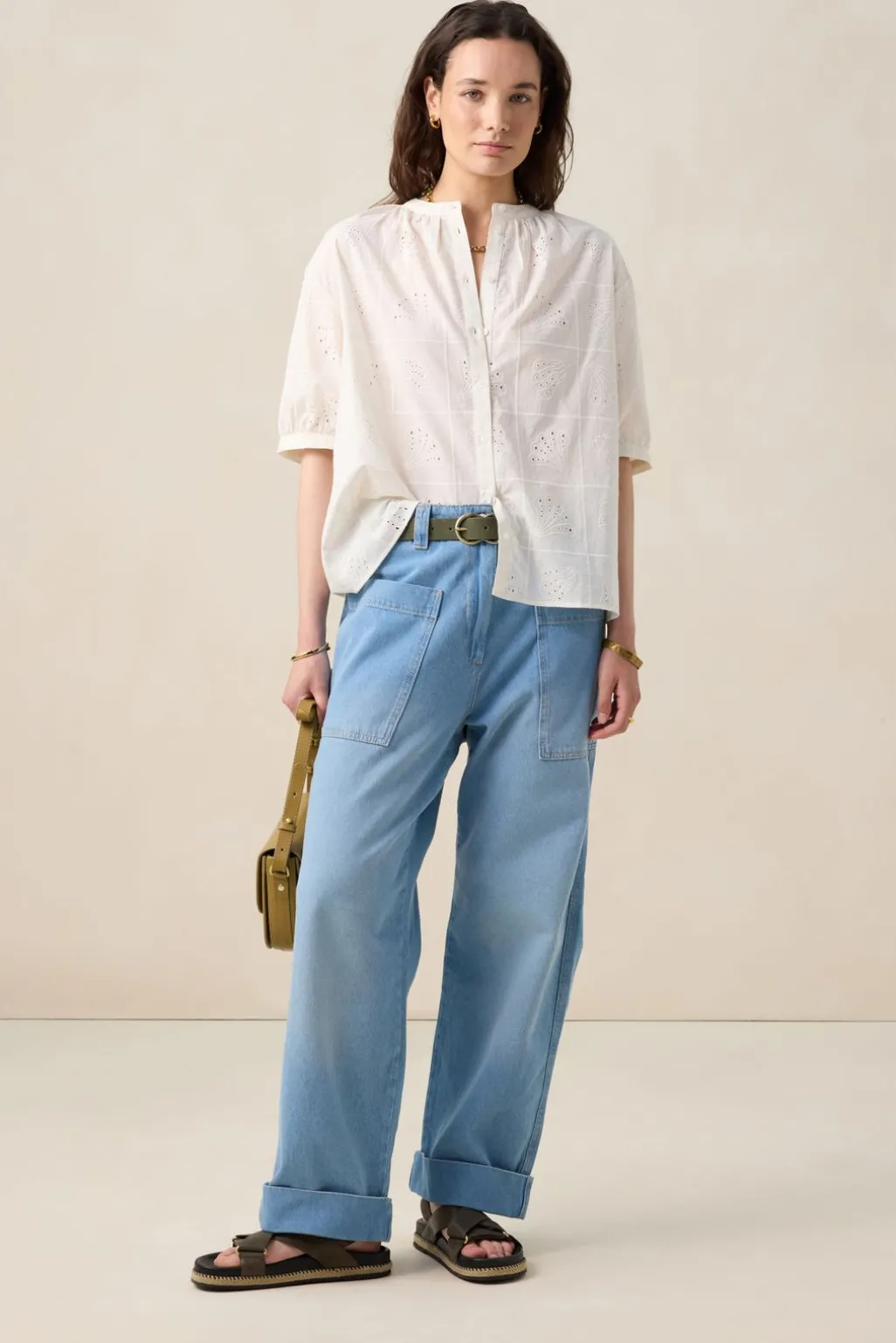 Witte blouse met embroidery