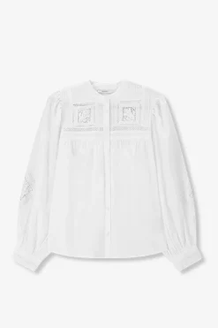 Witte blouse met kanten details