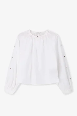Witte blouse met knoopdetail