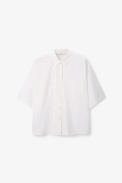 Witte blouse met korte mouwen