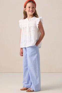Witte blouse met palmboom print