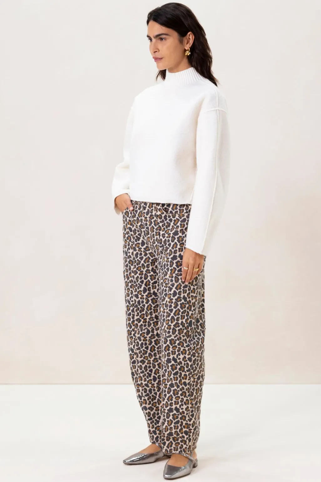 Witte boucle sweater