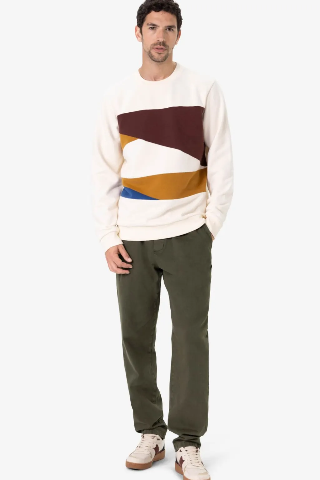Witte colourblock sweater
