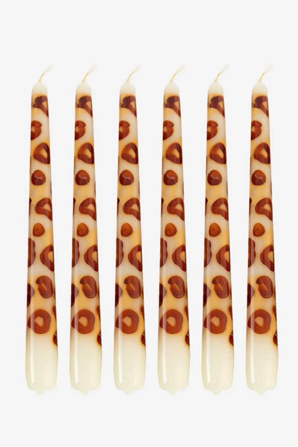 Witte dinerkaars leopard 25 cm
