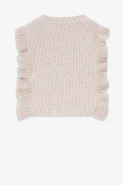 Witte gebreide spencer met ruffles