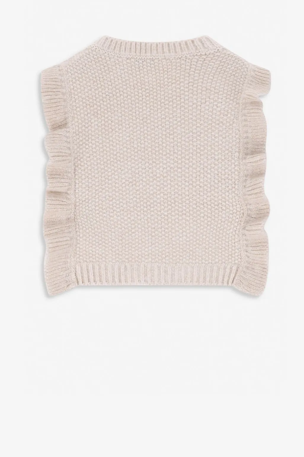Witte gebreide spencer met ruffles