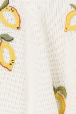 Witte gebreide trui met embroidery