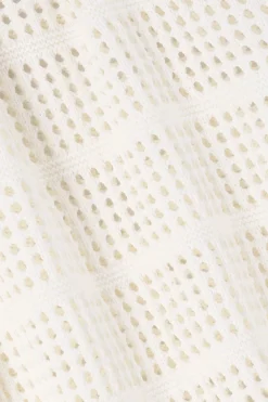 Witte gebreide trui met korte mouwen