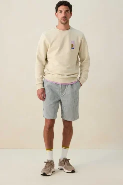 Witte gestreepte short