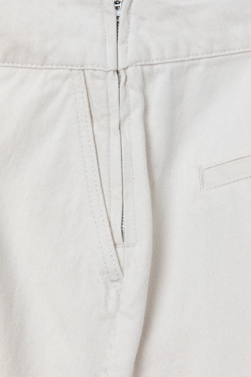 Witte high waist wide leg jeans met rits