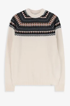 Witte jacquard trui