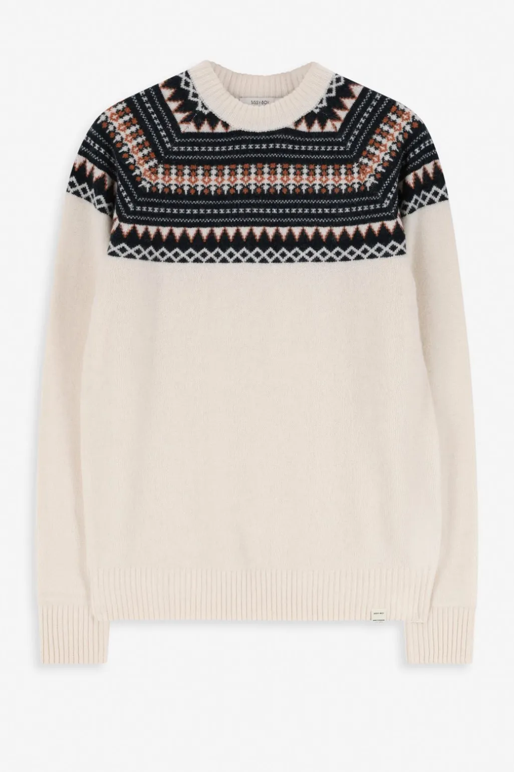 Witte jacquard trui